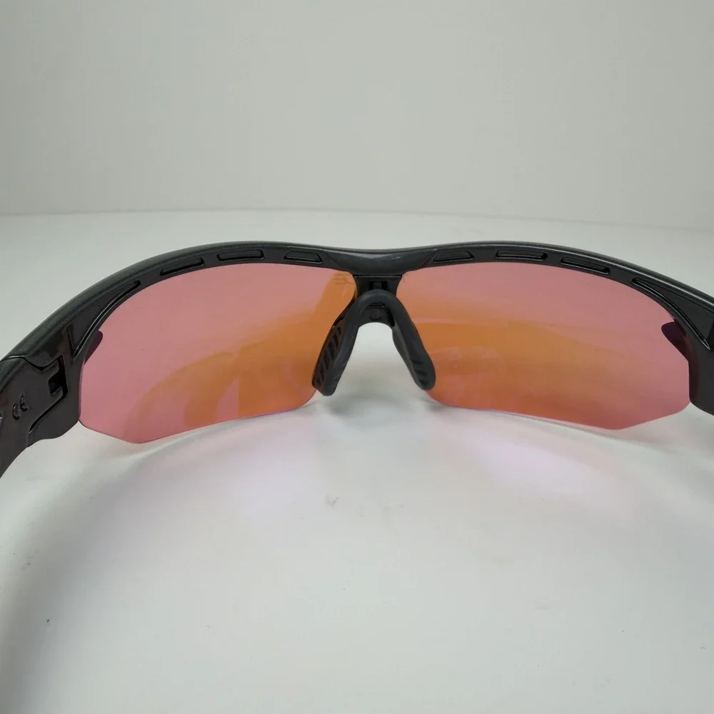 Torege TR002 Clock Stoppers Cycling Sunglasses Black Pink Orange Mirror Lens Pro